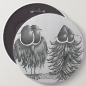 Badge Rond 15,2 Cm Chouettes amusantes (Devant & derrière)