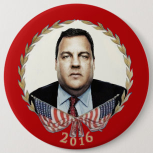 Badge Rond 15,2 Cm Chris Christie pour le président 2016