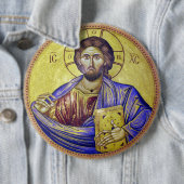 Badge Rond 15,2 Cm Christ Pantocrator (En situation)