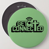 Badge Rond 15,2 Cm Christian Get Connected (Devant & derrière)