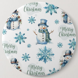 Badge Rond 15,2 Cm Christmas Snowman