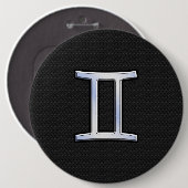 Badge Rond 15,2 Cm Chrome comme Gemini signe Zodiac (Devant & derrière)