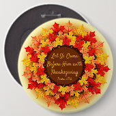Badge Rond 15,2 Cm Citation Bible Automne part Thanksgiving Colossal (Devant & derrière)