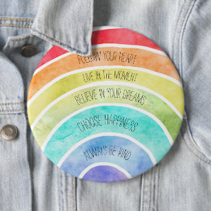 Badge Rond 15,2 Cm Citations Inspirational Rainbow personnalisées