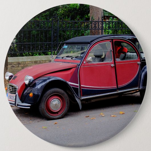 Badge Rond 15,2 Cm Citroen 2 CV Charleston (Devant)