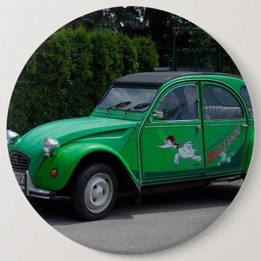 Badge Rond 15,2 Cm Citroen 2 CV Sauss Ente (Devant)