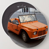 Badge Rond 15,2 Cm Citroen orange Mehari (Devant & derrière)