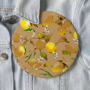 Badge Rond 15,2 Cm Citrons à l'aquarelle 33