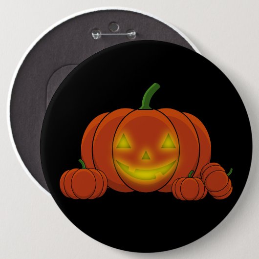 Badge Rond 15,2 Cm Citrouille Jack-o-lanterne (Devant & derrière)