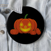 Badge Rond 15,2 Cm Citrouille Jack-o-lanterne (En situation)