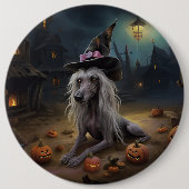 Badge Rond 15,2 Cm Citrouilles chinois arrêtés Halloween effrayant (Devant)