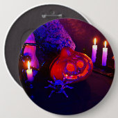 Badge Rond 15,2 Cm Citrouilles néon (Devant & derrière)
