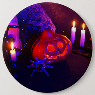 Badge Rond 15,2 Cm Citrouilles néon