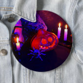 Badge Rond 15,2 Cm Citrouilles néon (En situation)