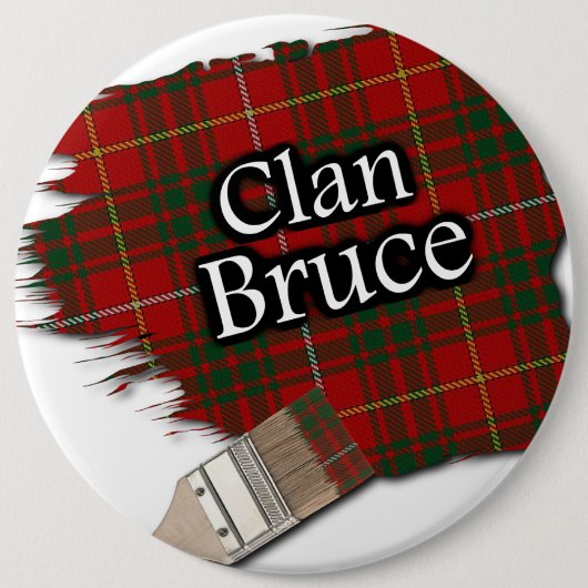 Badge Rond 15,2 Cm Clan Bruce Tartan Peinture Brush (Devant)