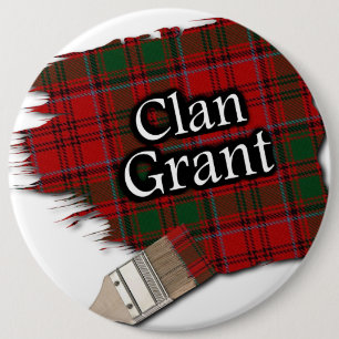 Badge Rond 15,2 Cm Clan Grant Tartan Paint Brush