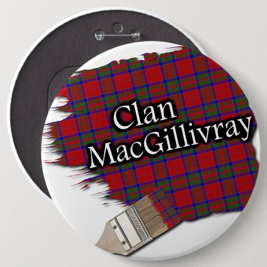 Badge Rond 15,2 Cm Clan MacGillivray Tartan pinceau (Devant & derrière)
