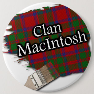 Badge Rond 15,2 Cm Clan MacIntosh Peinture Tartan