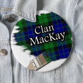 Badge Rond 15,2 Cm Clan MacKay Pinceau Tartan (En situation)