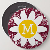Badge Rond 15,2 Cm Claret Paisley; Floral; Maisy (Devant & derrière)