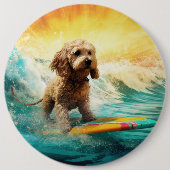 Badge Rond 15,2 Cm Cockapoo Beach Surf Paining (Devant)