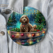Badge Rond 15,2 Cm Cockapoo Christmas Festive Voyage (En situation)