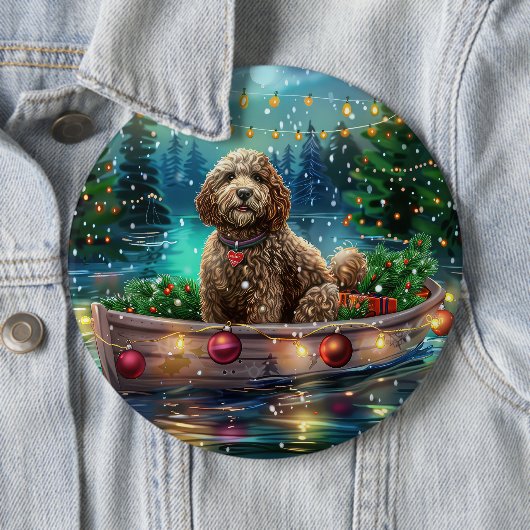 Badge Rond 15,2 Cm Cockapoo Christmas Festive Voyage (En situation)