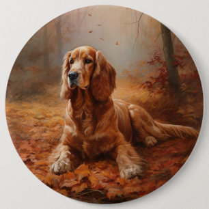 Badge Rond 15,2 Cm Cocker Spaniel à l'automne Feuilles automne Inspir