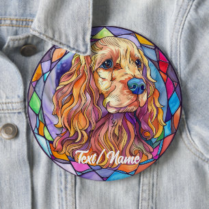 Badge Rond 15,2 Cm Cocker Spaniel Animateur Chien Tige Design Pinceau
