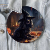 Badge Rond 15,2 Cm Cocker Spaniel Citrouilles Halloween effrayant (En situation)