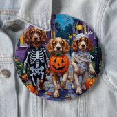 Badge Rond 15,2 Cm Cocker Spaniel Dogs Trick-or-Treating à Halloween (En situation)