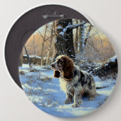 Badge Rond 15,2 Cm Cocker Spaniel Laisser Neige Noël (Devant & derrière)