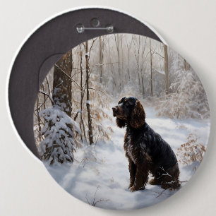 Badge Rond 15,2 Cm Cocker Spaniel Laissez tomber la neige Noël