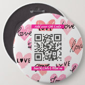 Badge Rond 15,2 Cm Code QR « Scannez-moi » minimal, Accessoire Simple (Devant & derrière)