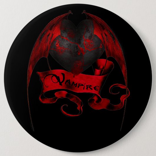 Badge Rond 15,2 Cm Coeur de vampire (Devant)