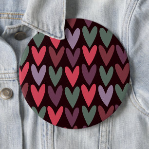 Badge Rond 15,2 Cm Coeurs 6