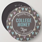 Badge Rond 15,2 Cm Coeurs bleus | Conseils appréciés | Financement un (Devant & derrière)