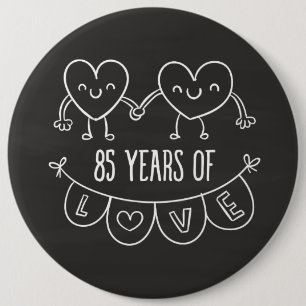 Badge Rond 15,2 Cm Coeurs de calèche-cadeaux du 85e anniversaire