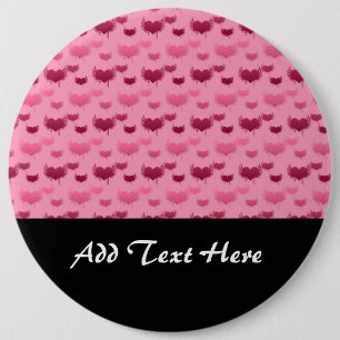 Badge Rond 15,2 Cm Cœurs roses et rouges avec motif d'ailes