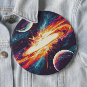 Badge Rond 15,2 Cm Collision galactique Gravity Logo Tee (En situation)