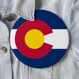 Badge Rond 15,2 Cm Colorado : Le drapeau américain du centenaire