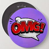 Badge Rond 15,2 Cm Comic Book OMG ! (Devant & derrière)