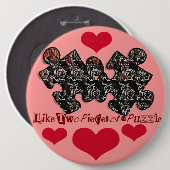 Badge Rond 15,2 Cm Comme deux pièces d'un puzzle (Devant & derrière)