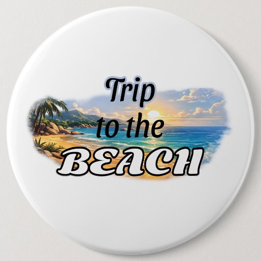 Badge Rond 15,2 Cm Conception d'évasion au coucher du soleil tropical (Devant)