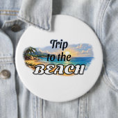 Badge Rond 15,2 Cm Conception d'évasion au coucher du soleil tropical (En situation)