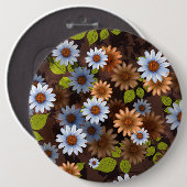 Badge Rond 15,2 Cm Conception Florale 2 (Devant & derrière)