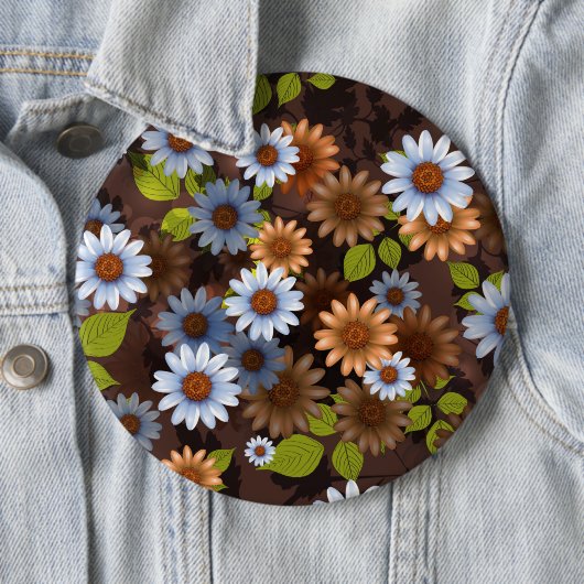 Badge Rond 15,2 Cm Conception Florale 2 (En situation)