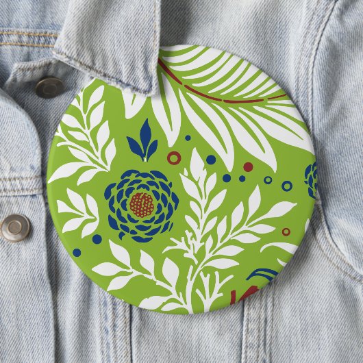 Badge Rond 15,2 Cm Conception Florale 27 (En situation)