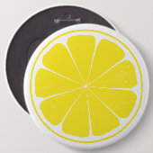 Badge Rond 15,2 Cm Conception jaune lumineuse de tranche d'agrumes de (Devant & derrière)