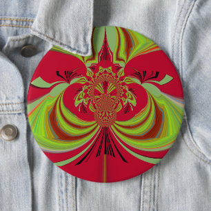 Badge Rond 15,2 Cm Conception rouge jaune Hakuna Matata